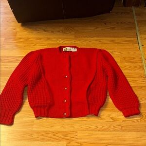 Pallas vintage Classic Red Women's wool Cardigan